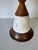 1960’s Italian Mid-Century Modern Walnut and White Marble Table Lamp With Brass Base For Sale - Image 4 of 12