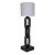 NOIR Alcatraz Steel Lamp with Silk Shade For Sale