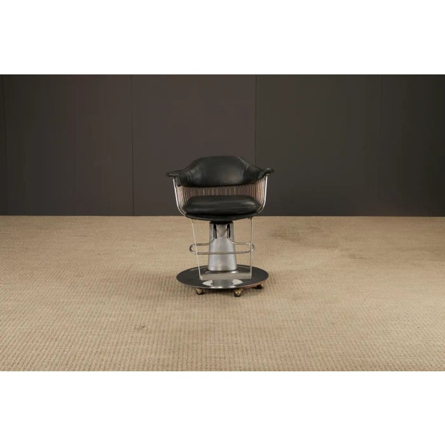 Warren Platner Style Salon Barstool Chair on Hydraulic Base With Casters, 1960s For Sale - Image 13 of 17