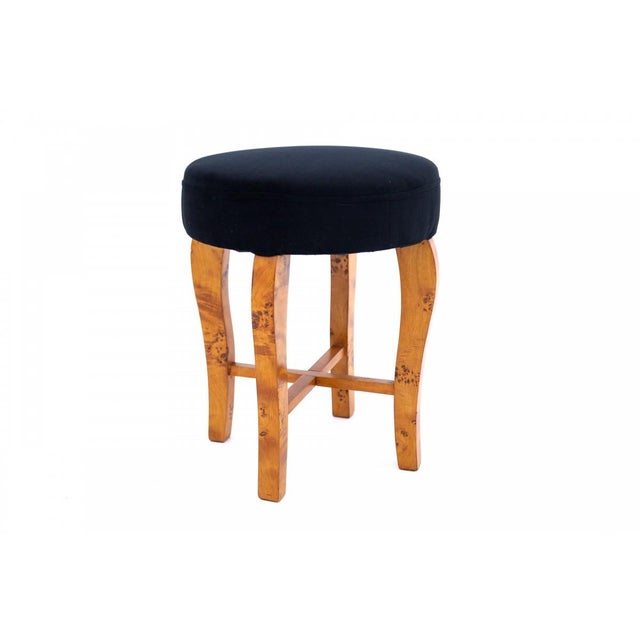 Art Deco Stool, Poland, 1940s For Sale - Image 4 of 7