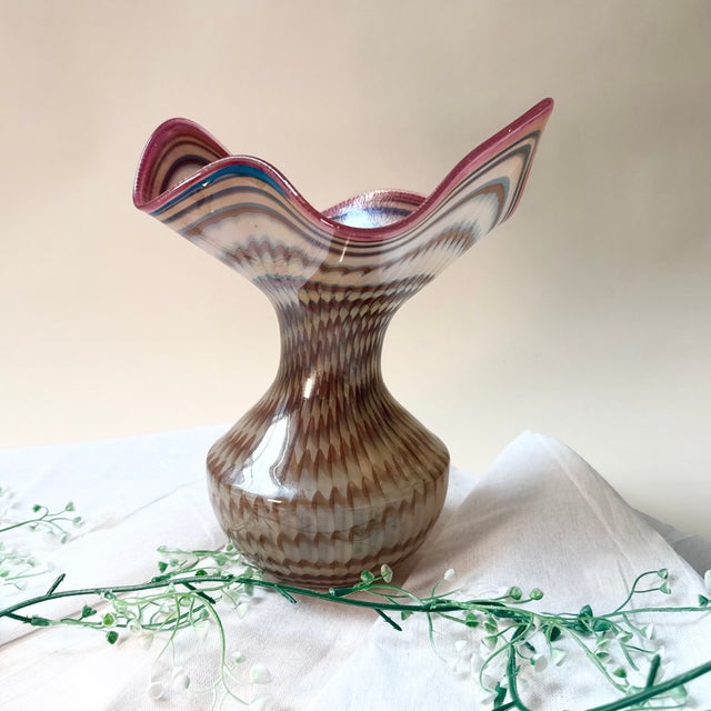 Vintage Peacock Eye Vase in Glass, 1970s For Sale - Image 10 of 16