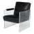 Modern Black Leather and Lucite Armchair For Sale