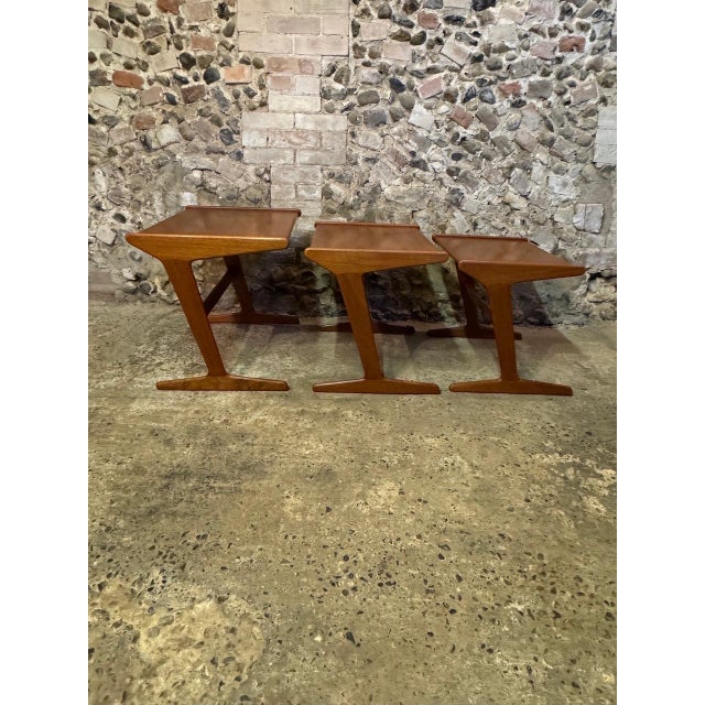 Wood Vintage Danish Teak Nesting Tables by Mogens Kold, 1960, Set of 3 For Sale - Image 7 of 18