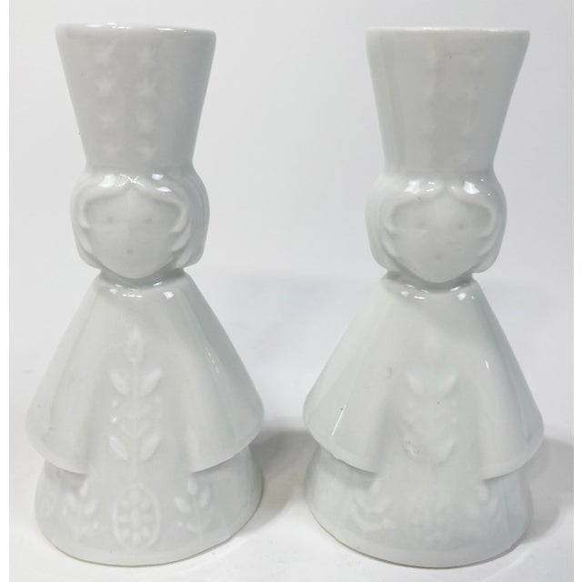 Whimsical ceramic female figure Limoges salt and pepper shakers. Each features wonderful embossed detail to dress and hat....
