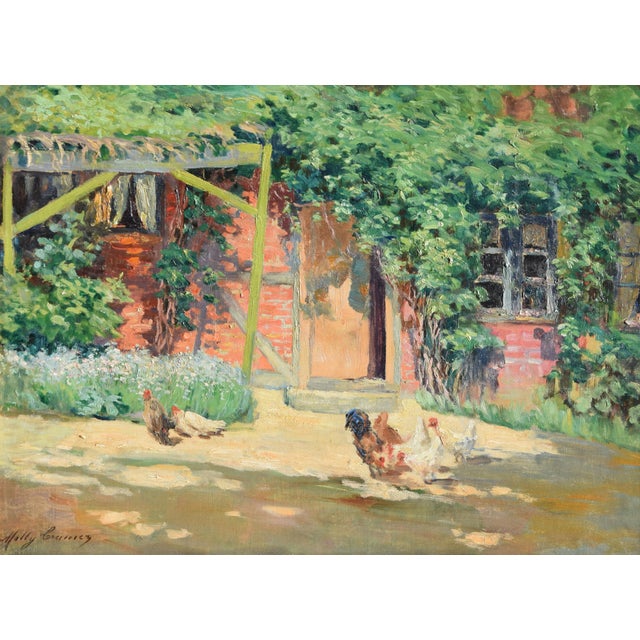 Molly Cramer, Farm with Chickens, Oil on Canvas, Framed For Sale - Image 9 of 9