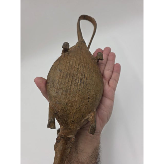 Metal 1950s Rare African Senufo Bronze Crocodile with Rider Ritual Oracle Figure Lost Wax For Sale - Image 7 of 18