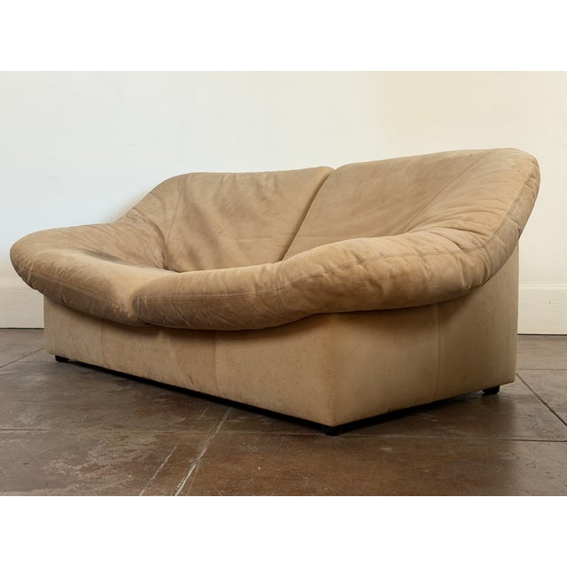 Mid-Century Modern Vintage 1970’s Leolux Leather Loveseat Sofa For Sale - Image 3 of 18