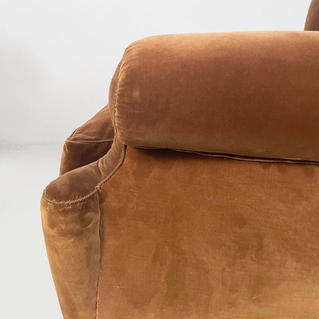 Italian Art Deco Lounge Chairs in Brown Velvet, 1930s, Set of 2 For Sale - Image 14 of 18