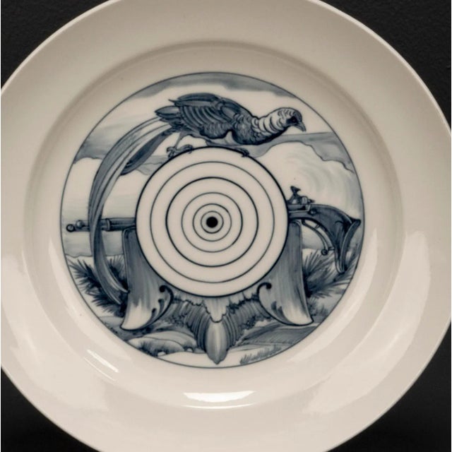 Black Vintage Hand-Painted Porcelain Plates with Animal Motifs from Meissen, 2010s, Set of 3 For Sale - Image 8 of 12