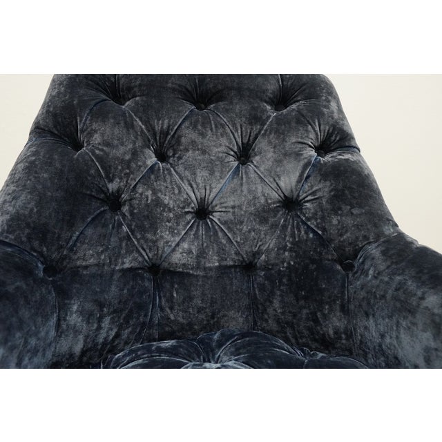 Traditional Tufted Velvet Accent Chair For Sale - Image 10 of 12