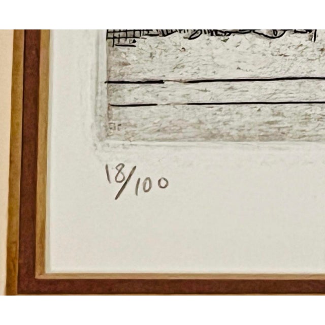 Mid 20th Century Frank Stack Etching, House With a Turret, Contemporary Architecture Drawing, Framed For Sale - Image 10 of 10