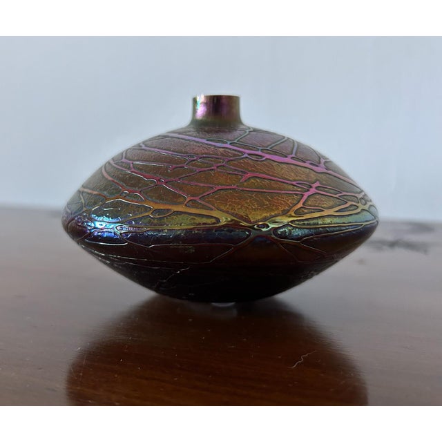 Brown Art Nouveau Spinning Top Vase, Johann Loetz, 1920s For Sale - Image 8 of 16
