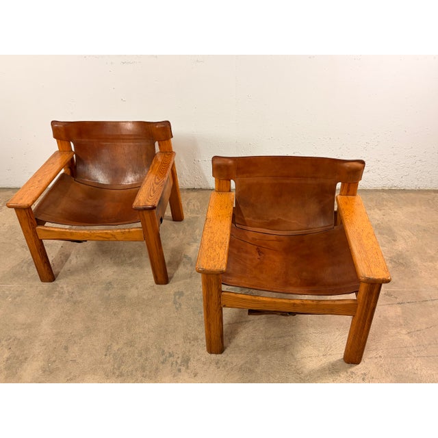 Natura Armchairs in Pine Wood and Leather by Karin Mobring for Ikea, 1970s, Set of 2 For Sale - Image 3 of 7