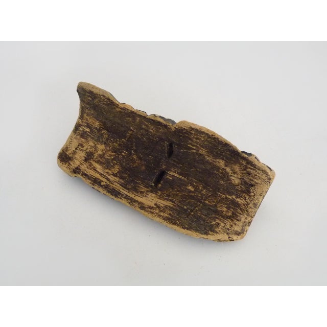 Black Antique Mexican Mask in Polychrome Carved Wood. 1970s For Sale - Image 8 of 9