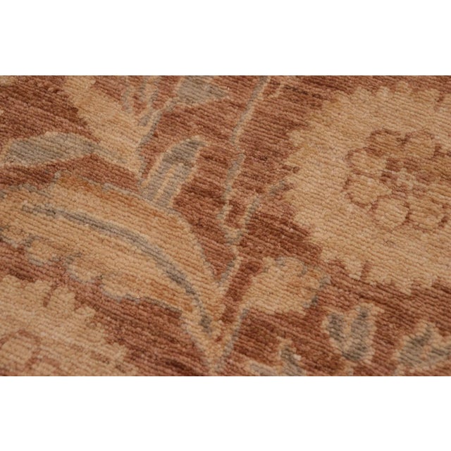 Shabby Chic 1990s Oriental Ziegler Brown Tan Hand-Knotted Wool Rug - 10'1'' X 13'10'' For Sale - Image 3 of 8