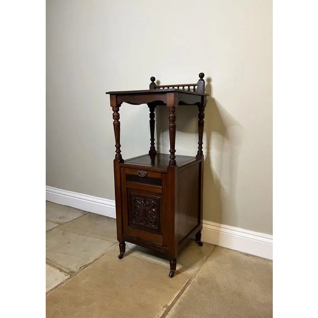 Carved Mahogany Coal Box, 1900s For Sale - Image 6 of 9