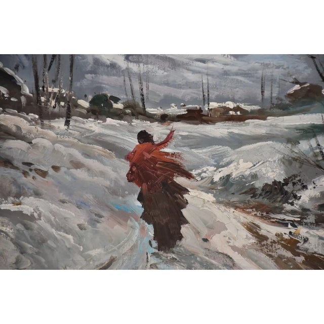 Antonio Divity (Italy, 1901-1993) Oil on Canvas, Winter Village Scene For Sale In West Palm - Image 6 of 8