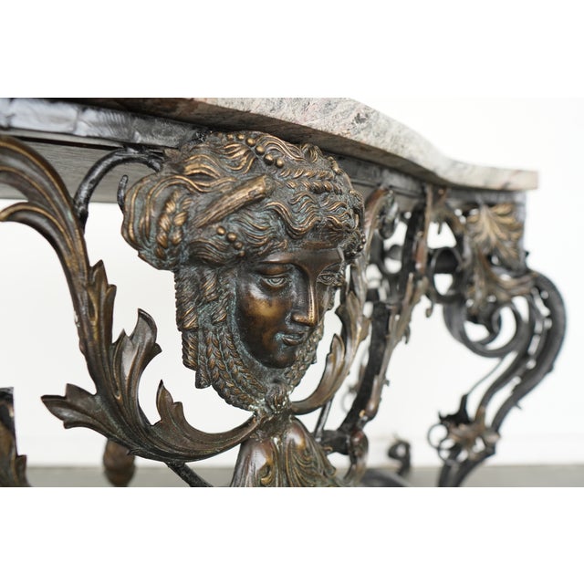 Vintage Neoclassical Console Table Attributed to Maitland-Smith For Sale - Image 10 of 14