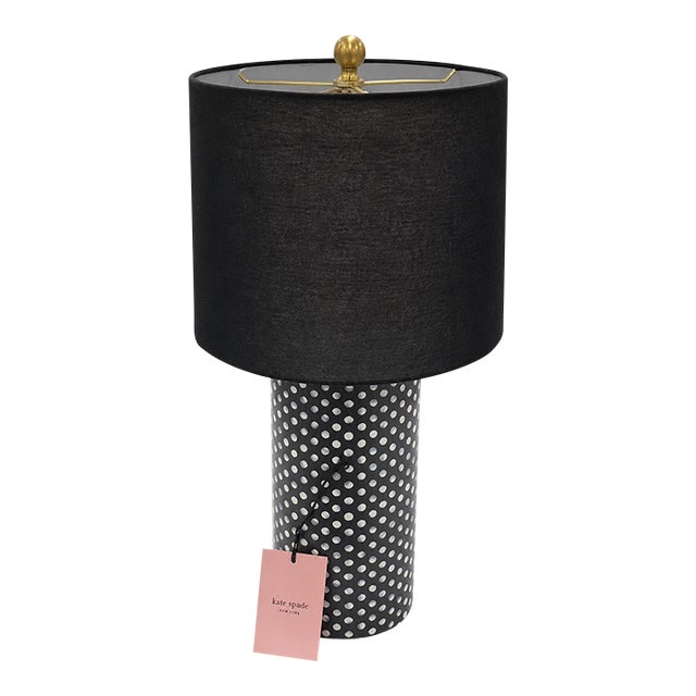 Kate Spade Blue Plaid Accent Cylinder Table Lamp For Sale