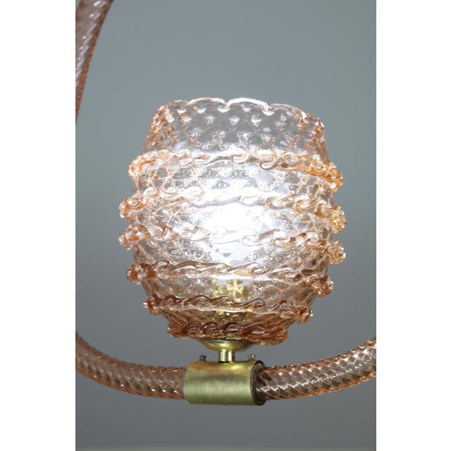 1940s 1940s Amazing Pink Art Deco Barovier E Toso Chandelier, Glass Murano For Sale - Image 5 of 16