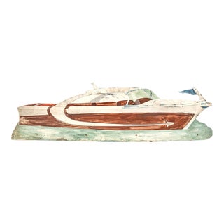 1962 Century Coronado Boat-Shaped Painted Advertising Sign For Sale