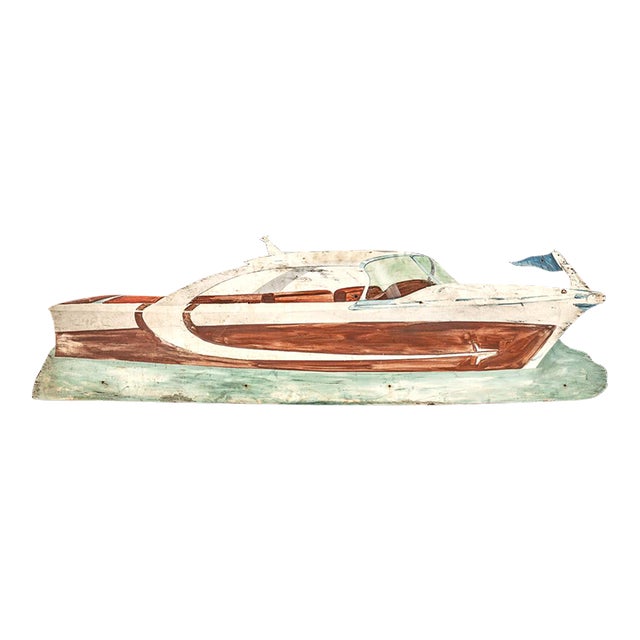 1962 Century Coronado Boat-Shaped Painted Advertising Sign For Sale