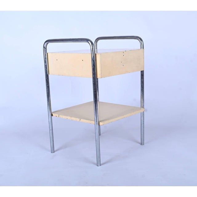Bauhaus Nightstand in Tubular Steel from Slezak, 1930s For Sale - Image 4 of 9