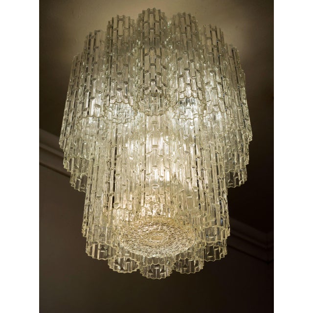 Paolo Venini Vintage Italian Murano Glass Chandelier by Toni Zuccheri for Venini, 1960s For Sale - Image 4 of 12