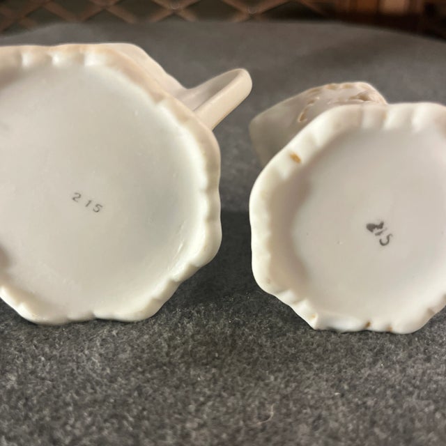 Ceramic Vintage Lefton Petite Sugar & Creamer Cherub Motif- 2 Pieces For Sale - Image 7 of 11