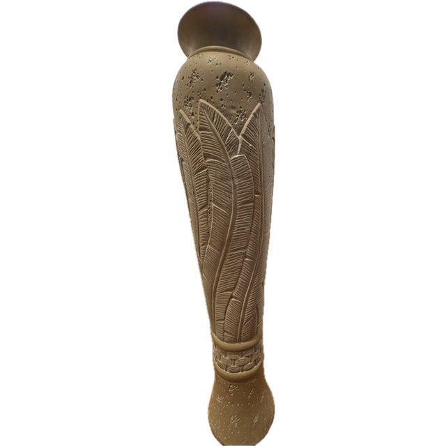 Postmodern 1980s Postmodern Plaster Banana Leaf Floor Lamp - Serge Roche Style For Sale - Image 3 of 13