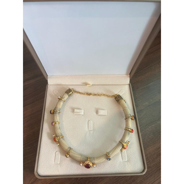 Bochic “Capri” Ruby & Multi Color Sapphire Choker Set In 18K Gold & Silver For Sale - Image 4 of 9