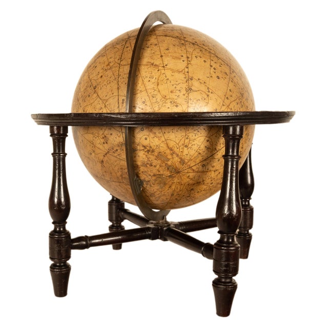 Antique Pair Georgian Terrestrial & Celestial Globes on Stands, Signed J. & W. Cary, 1802 and T. M. Bardin 1800 For Sale - Image 11 of 18