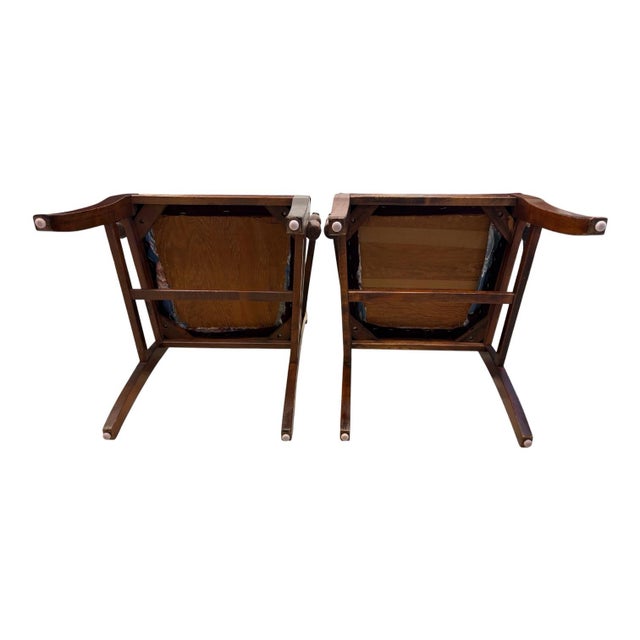 Pair of Mid-Century American Colonial Revival Hardwood Captain’s Dining Armchairs, Circa 1940–1960 For Sale - Image 4 of 10