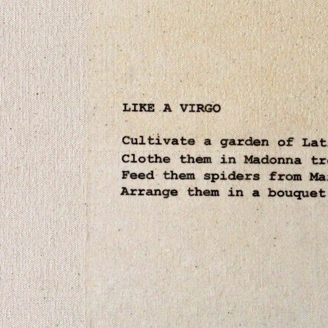 Contemporary "Like a Virgo" Contemporary Word Art Monoprint For Sale - Image 3 of 4