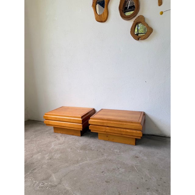 Elm Bedside Tables from Maison Regain, 1970s, Set of 2 For Sale - Image 8 of 18
