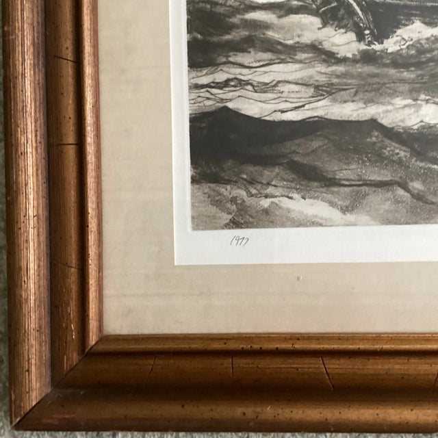 Late 20th Century Vintage Etching “ Boats Away “ by Jack Coughlin With Certificate of Authenticity Circa 1977 For Sale - Image 5 of 12