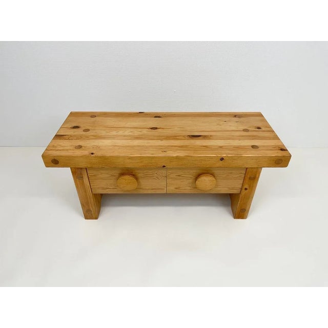 Scandinavian Modern Solid Pine Bench from Fröseke, Sweden, 1970s For Sale - Image 3 of 16