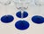 Vintage 1960s Cobalt Footed & Floral Etched Clear Coupe Stems, Set of 4 For Sale - Image 4 of 6