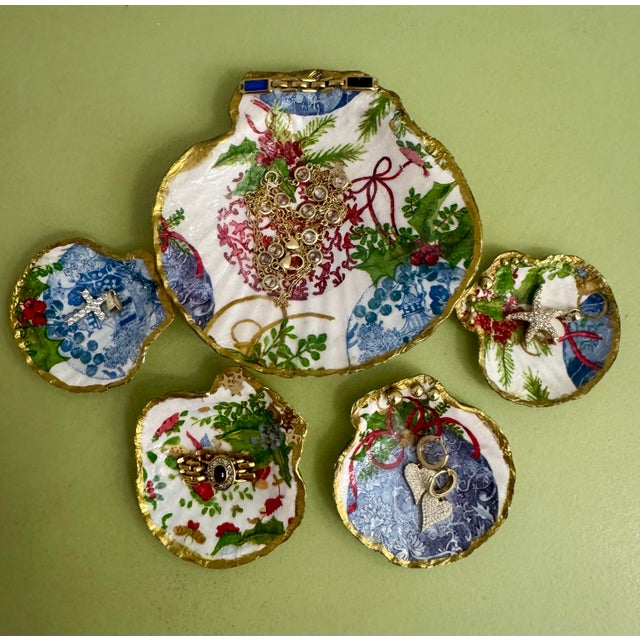 Shell Holiday Shell Art Dishes - Set of 5. For Sale - Image 7 of 8