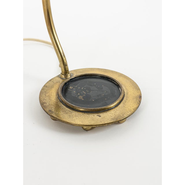 Danish Modern Brass and Red Lacquered Table Lamp, Denmark, 1950s For Sale - Image 6 of 9