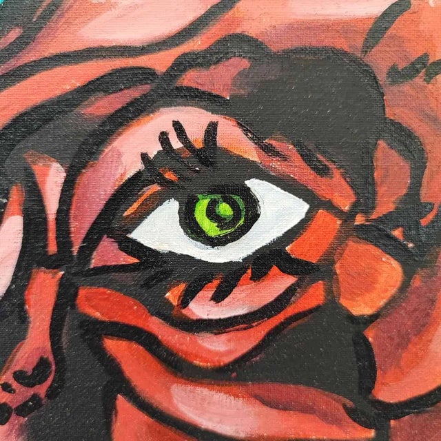 Plastic Max Hamlet, Man Meditating, 1994, Acrylic Painting on Canvas, Framed For Sale - Image 7 of 15