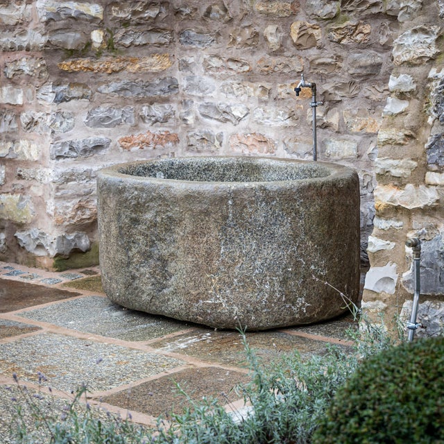 Large Oval Granite Trough, 2010s For Sale - Image 3 of 10