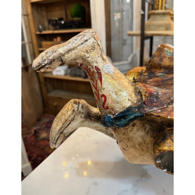 Antique Italian Carved Wood Angel, Original Paint, Circa 1880s For Sale - Image 17 of 17