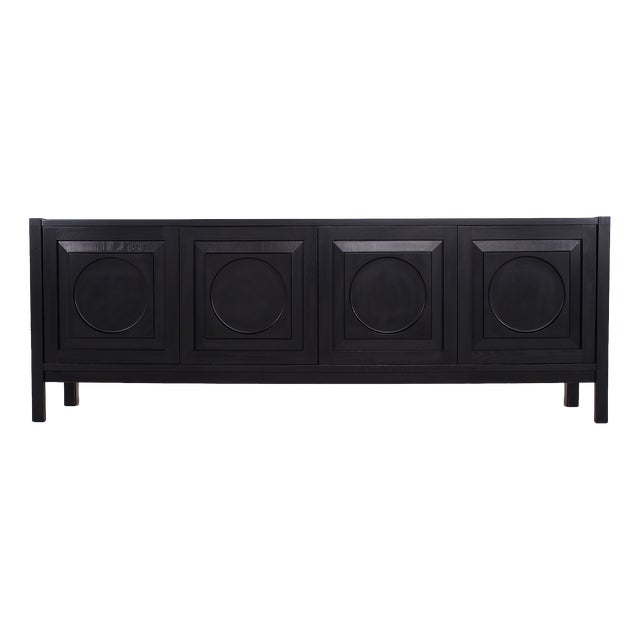 Brutalist Blackened Oak Sideboard, 1970s For Sale