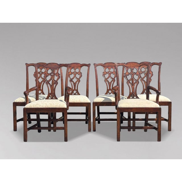 Edwardian Chippendale Mahogany Dining Chairs, 1910, Set of 6 For Sale - Image 9 of 13