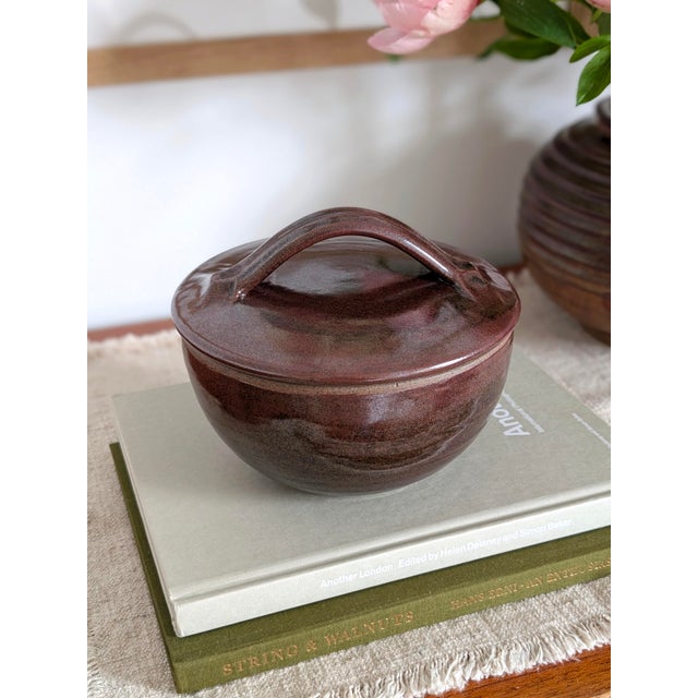 Mid-Century Modern Tenmoku Ceramic Lidded Pot by Henry Hammond, 1950s For Sale - Image 3 of 14