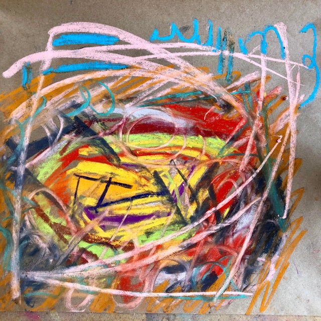 Abstract #98 Original Pastel on Paper by Erik Sulander 14x13 For Sale