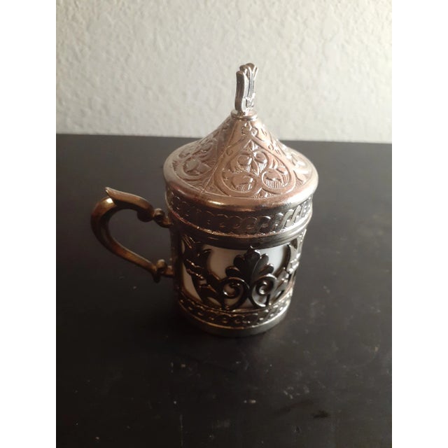 1960 Silver Covered Demitasse Cup, Made in Turkey For Sale - Image 4 of 5