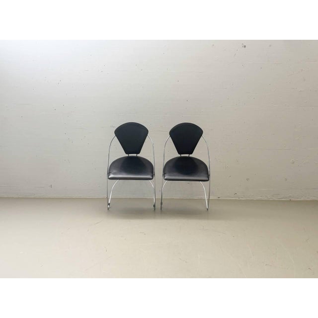 Black Italian Linda Model Chair by Arrben, 1980s For Sale - Image 8 of 13