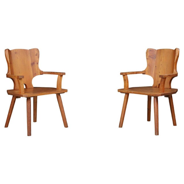 Monumental Swedish Pine Armchairs, 1950s, Set of 2 For Sale - Image 10 of 10